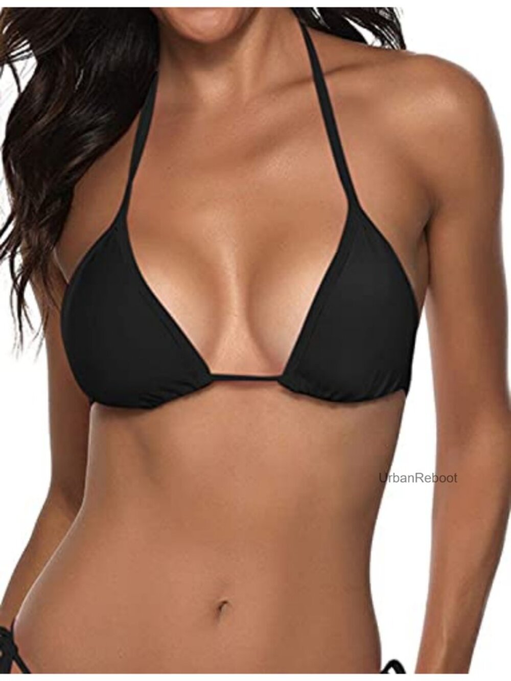 Women's Push Up Padded Halter Triangle Bikini Top - Removable Pads, Adjustable